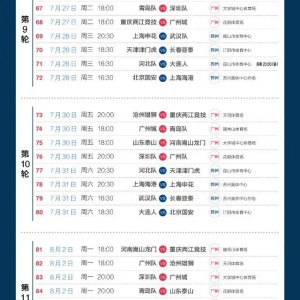 开云体育在线入口-中超第6-14轮最新赛程公布 3天1赛考验诸强